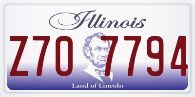IL license plate Z707794