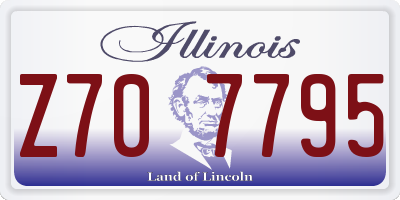 IL license plate Z707795