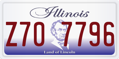IL license plate Z707796