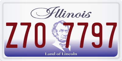 IL license plate Z707797