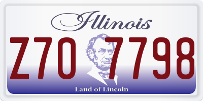 IL license plate Z707798