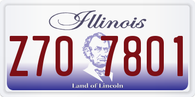 IL license plate Z707801