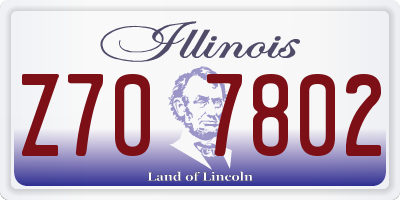IL license plate Z707802