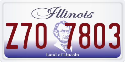 IL license plate Z707803