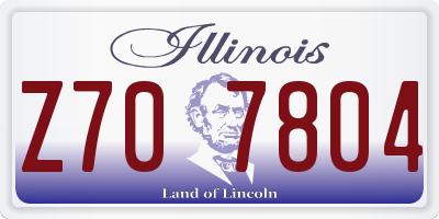 IL license plate Z707804