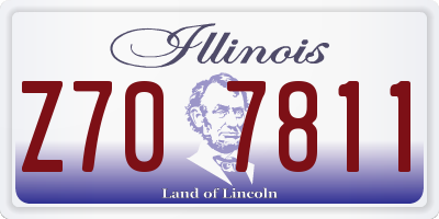 IL license plate Z707811