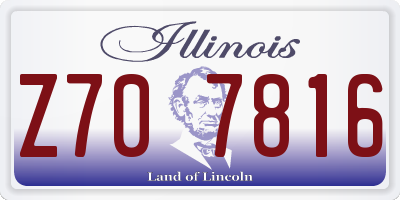 IL license plate Z707816