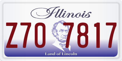 IL license plate Z707817