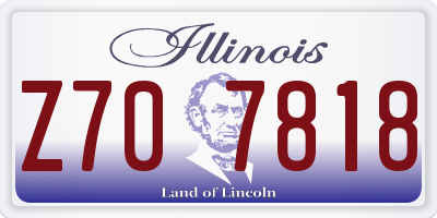 IL license plate Z707818