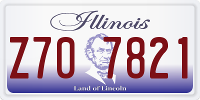 IL license plate Z707821