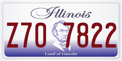 IL license plate Z707822