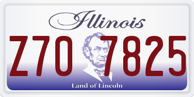 IL license plate Z707825