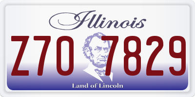 IL license plate Z707829