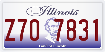 IL license plate Z707831