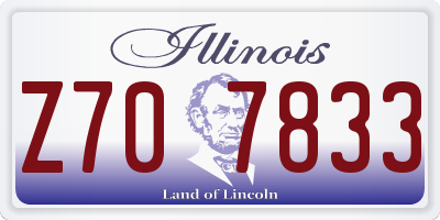 IL license plate Z707833