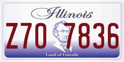 IL license plate Z707836