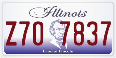IL license plate Z707837