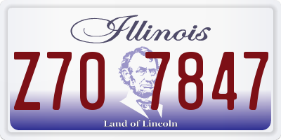 IL license plate Z707847