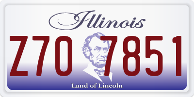 IL license plate Z707851