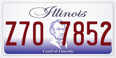 IL license plate Z707852