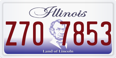 IL license plate Z707853