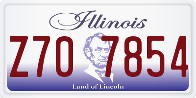 IL license plate Z707854