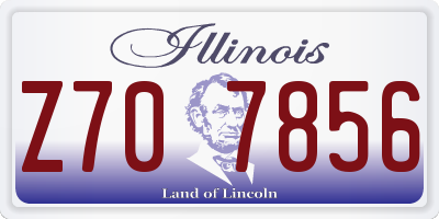 IL license plate Z707856