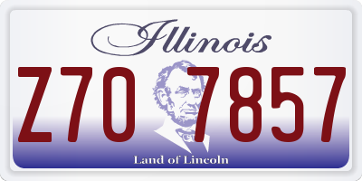 IL license plate Z707857