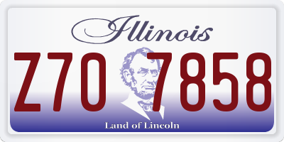 IL license plate Z707858
