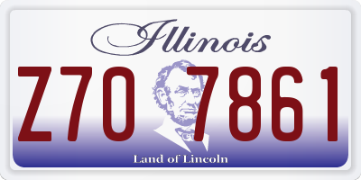 IL license plate Z707861