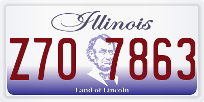IL license plate Z707863