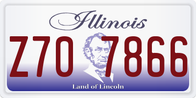 IL license plate Z707866