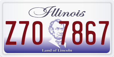 IL license plate Z707867