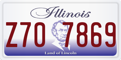 IL license plate Z707869