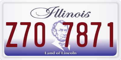 IL license plate Z707871