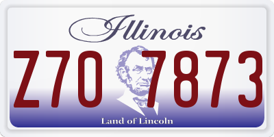 IL license plate Z707873
