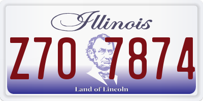 IL license plate Z707874