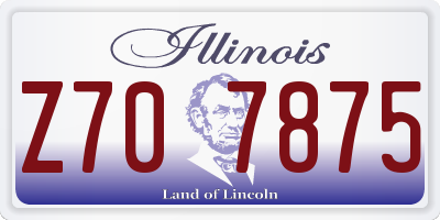 IL license plate Z707875