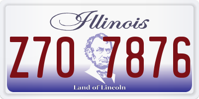 IL license plate Z707876