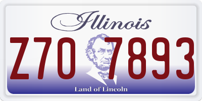 IL license plate Z707893