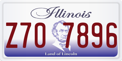 IL license plate Z707896