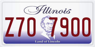 IL license plate Z707900