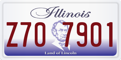 IL license plate Z707901