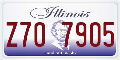 IL license plate Z707905