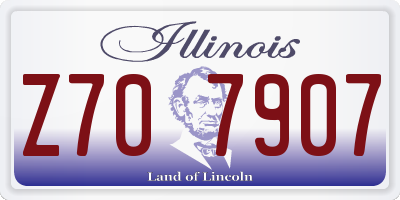 IL license plate Z707907