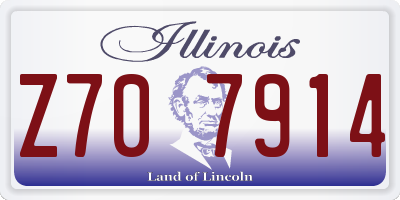 IL license plate Z707914