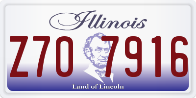 IL license plate Z707916