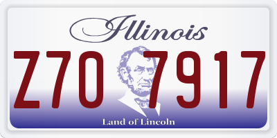 IL license plate Z707917