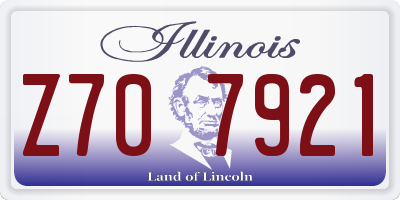 IL license plate Z707921