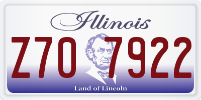IL license plate Z707922